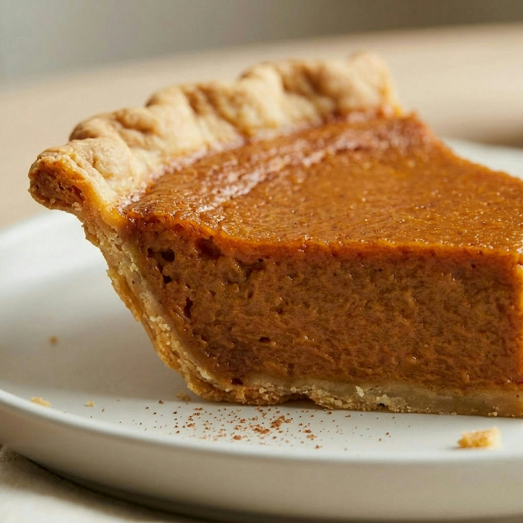 Extreme close-up detail of The Ultimate Brown Butter & Bourbon Sweet Potato Pie