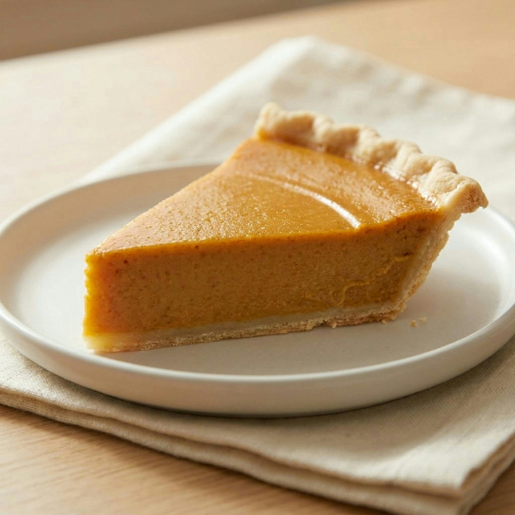Extreme close-up detail of The Ultimate Crack-Free Pumpkin Pie